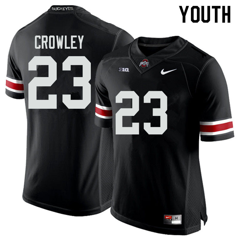 Ohio State Buckeyes Marcus Crowley Youth #23 Black Authentic Stitched College Football Jersey